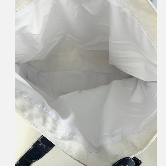 Dolce & Gabbana White Canvas Tote with Navy Details - Picture 2 of 5